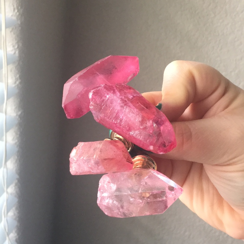 Pink Crystal knobs